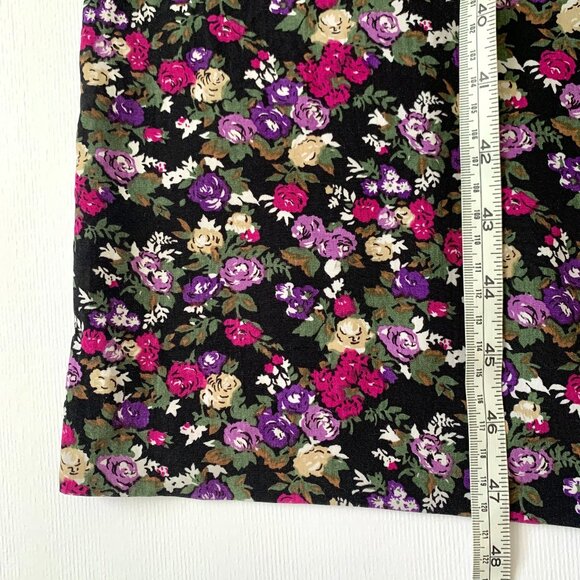 Vintage Floral Midi Dress - Black and Pink - Picture 15 of 15
